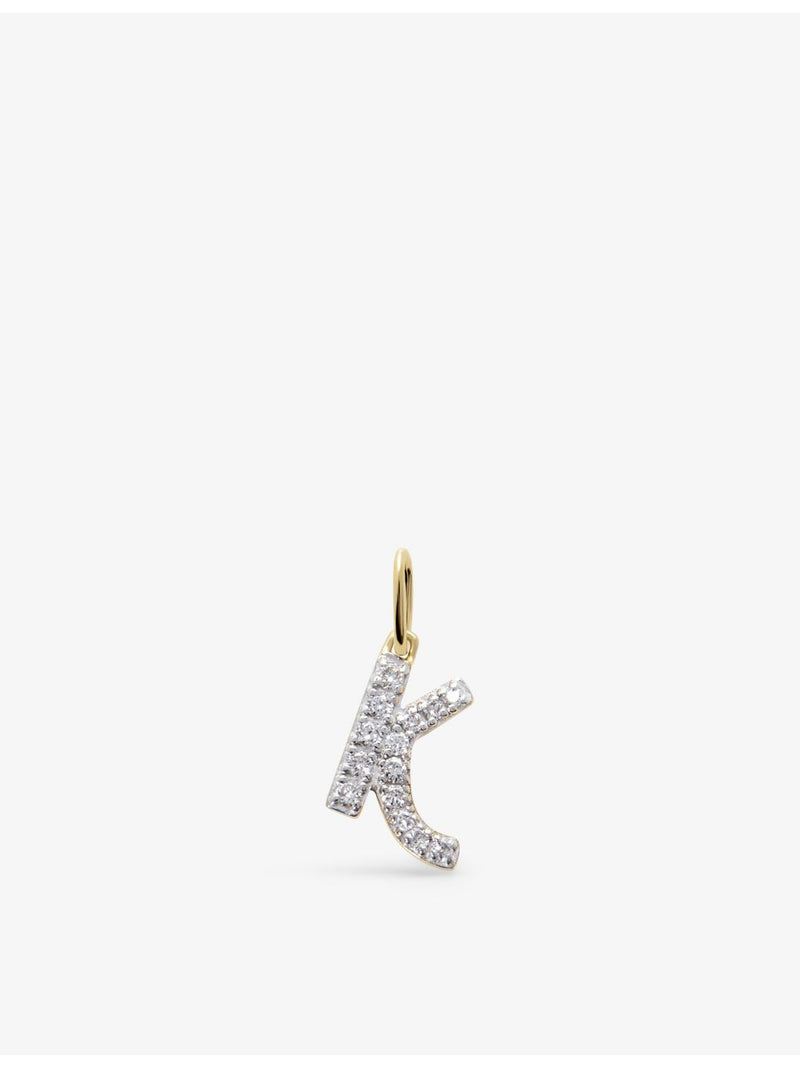 Monica Vinader K charm 14ct yellow-gold lab-grown diamond (British brand)