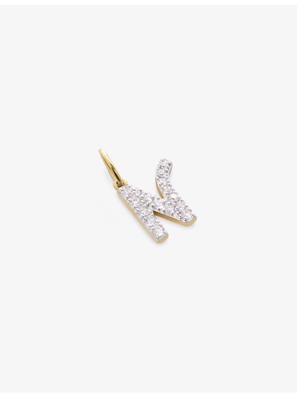 Monica Vinader 14ct yellow-gold lab-grown diamond N charm (British brand)