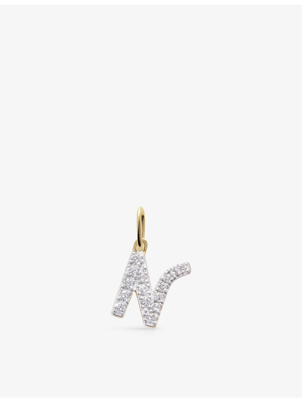 Monica Vinader 14ct yellow-gold lab-grown diamond N charm (British brand)