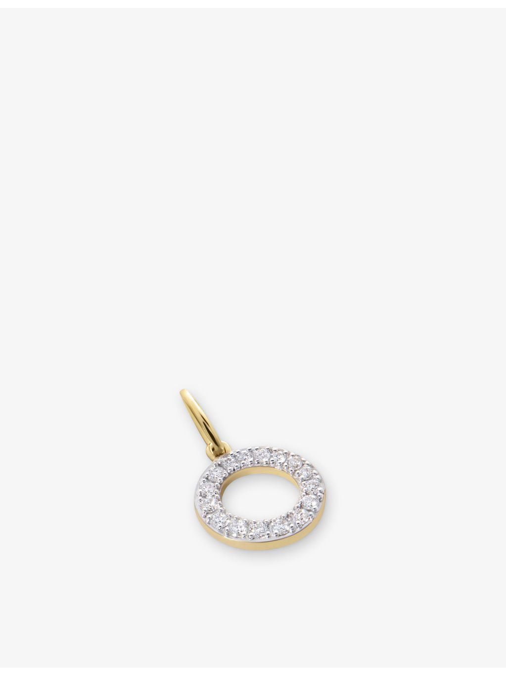 Monica Vinader O pendant 14ct gold with lab grown diamond, UK version