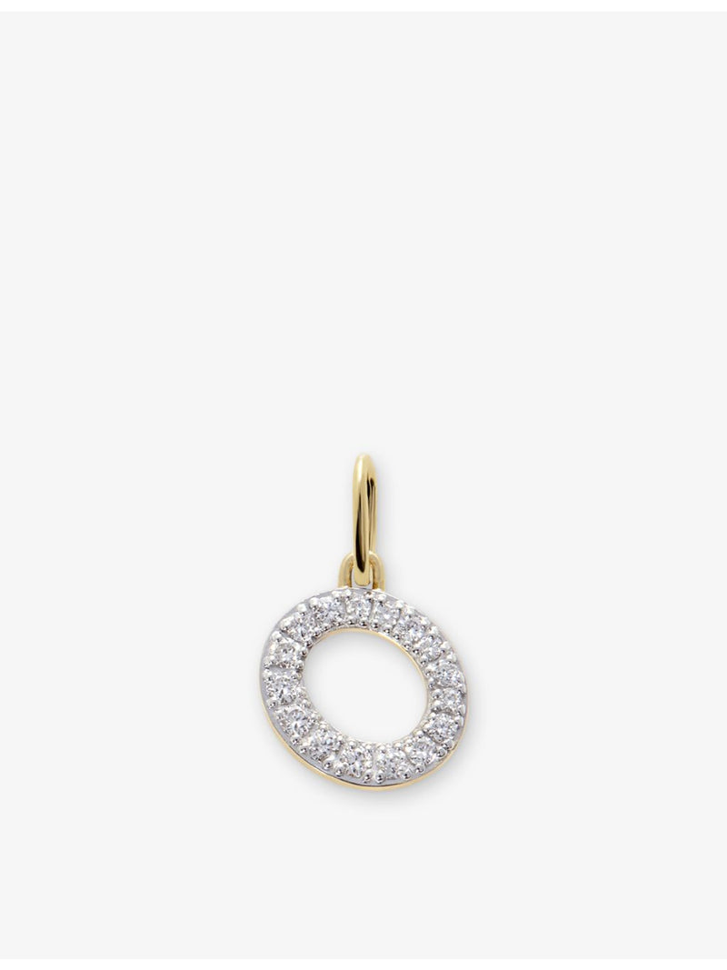 Monica Vinader O pendant 14ct gold with lab grown diamond, UK version