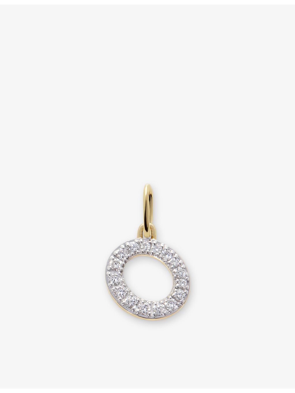 Monica Vinader O pendant 14ct gold with lab grown diamond, UK version