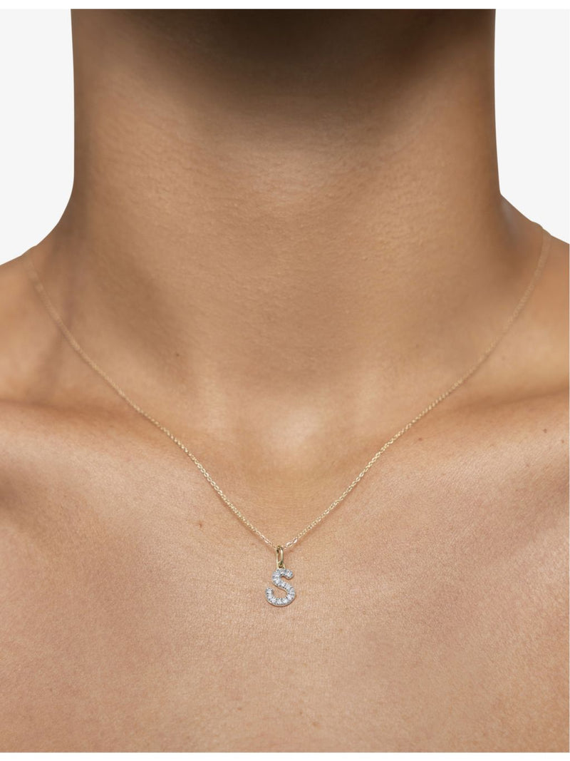 Monica Vinader S charm 14ct yellow gold lab-grown diamond (British brand)