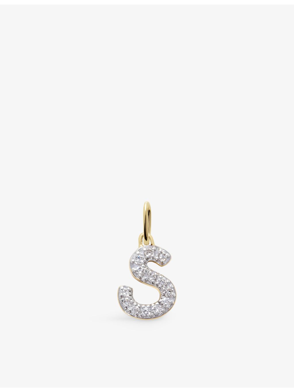 Monica Vinader S charm 14ct yellow gold lab-grown diamond (British brand)