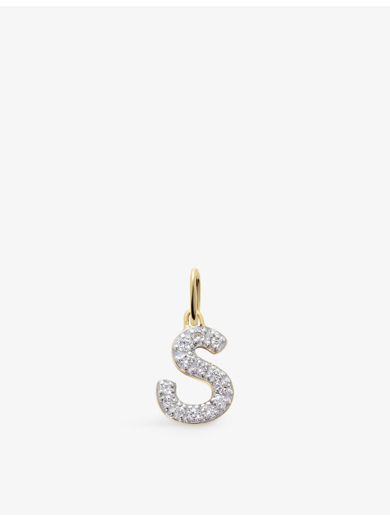 Monica Vinader S charm 14ct yellow gold lab-grown diamond (British brand)