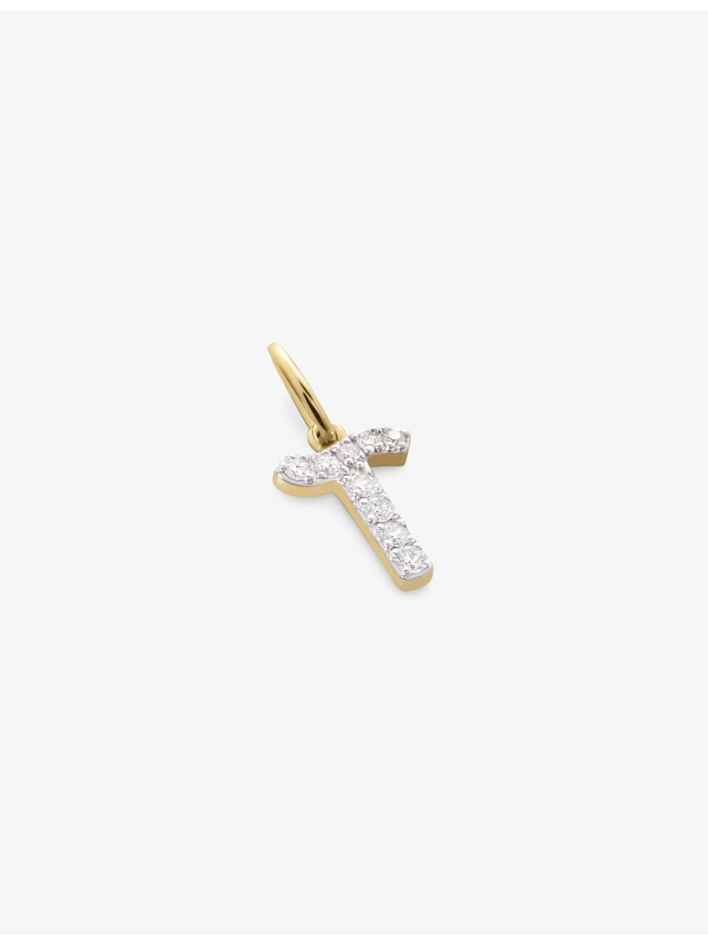 Monica Vinader T charm 14ct yellow gold with lab-grown diamond - British product