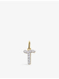 Monica Vinader T charm 14ct yellow gold with lab-grown diamond - British product