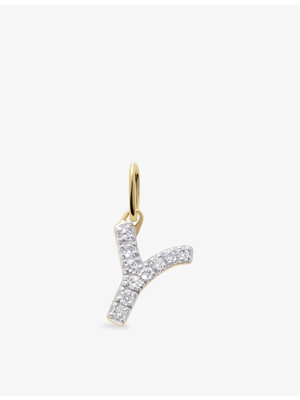 Monica Vinader Y letter charm 14ct yellow gold lab-grown diamond (British brand)