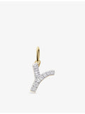 Monica Vinader Y letter charm 14ct yellow gold lab-grown diamond (British brand)
