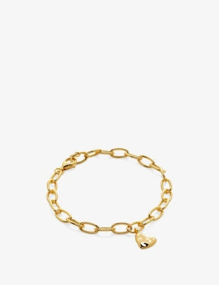 Monica Vinader Heart-shaped 18ct Yellow Gold-Plated Vermeil Sterling-Silver Bracelet 18cm
