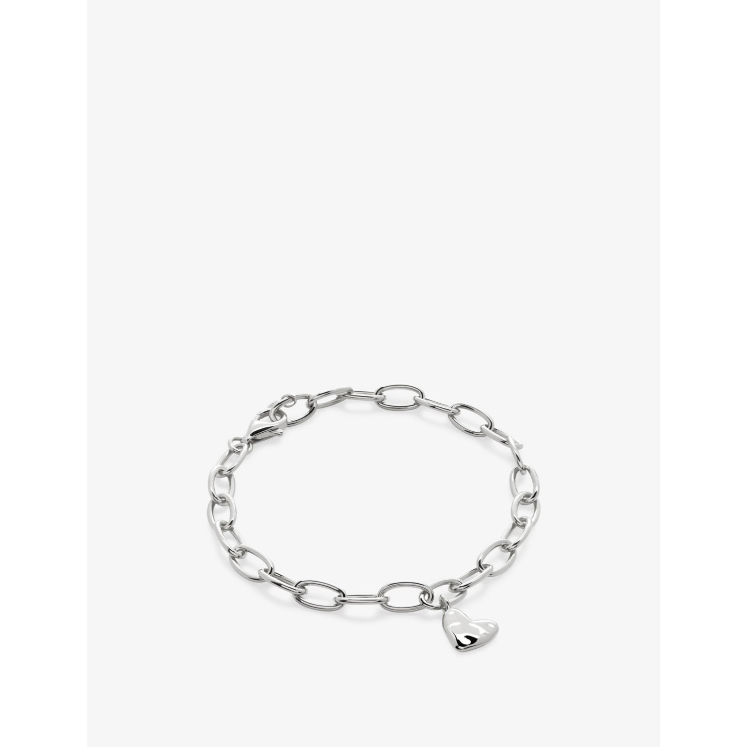 Heart-shaped sterling-silver bracelet - S/M