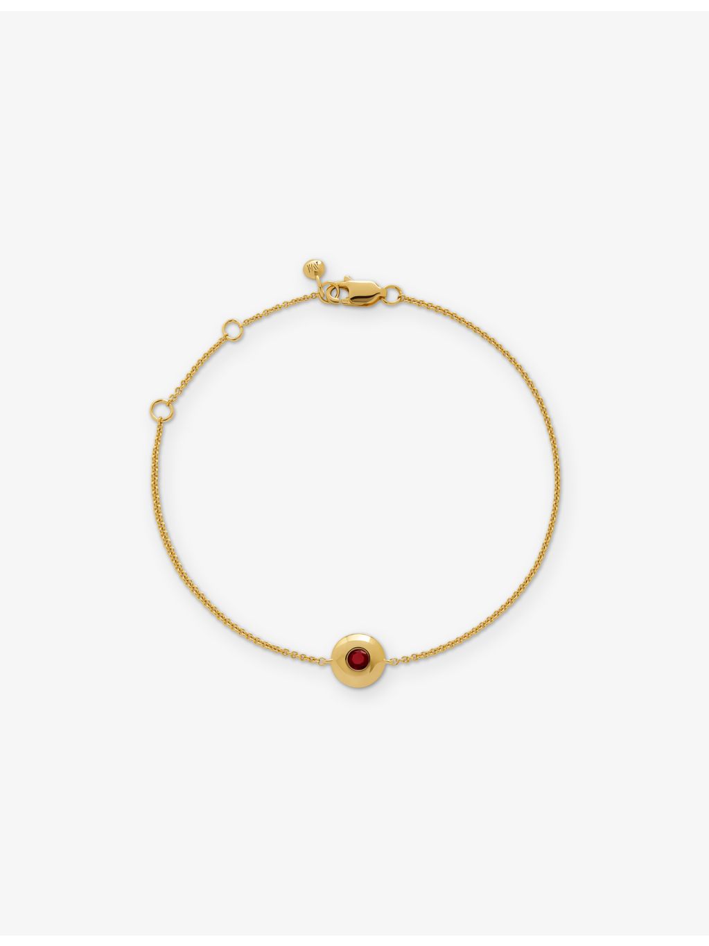 Monica Vinader garnet birthstone bracelet 18ct gold vermeil adjustable length (British brand)