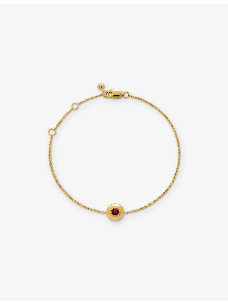 Monica Vinader garnet birthstone bracelet 18ct gold vermeil adjustable length (British brand)