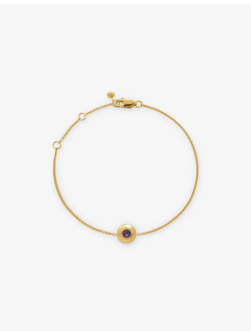 Monica Vinader amethyst birthstone bracelet 18ct gold vermeil (British brand)