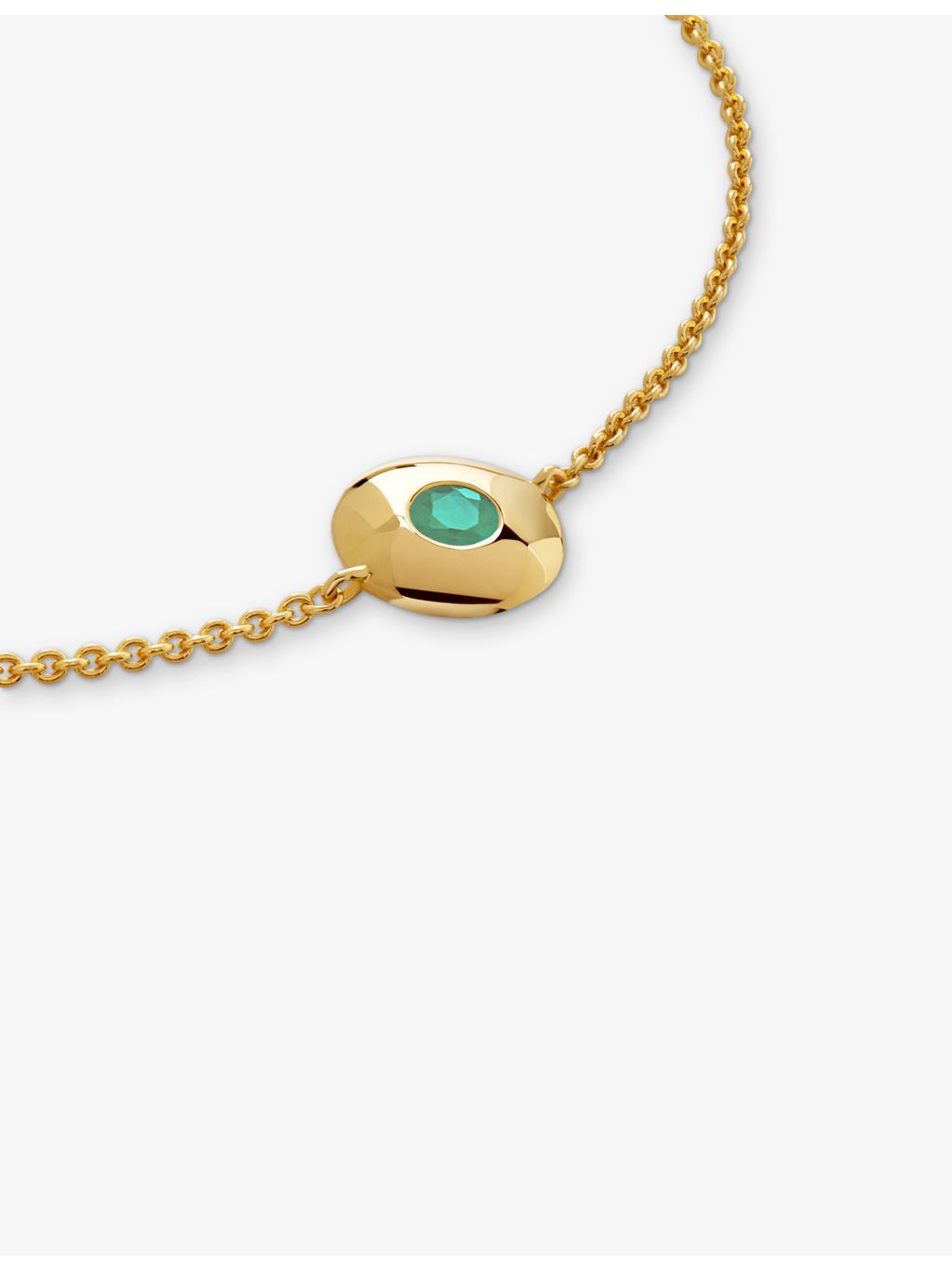 Monica Vinader emerald birthstone bracelet (British brand)