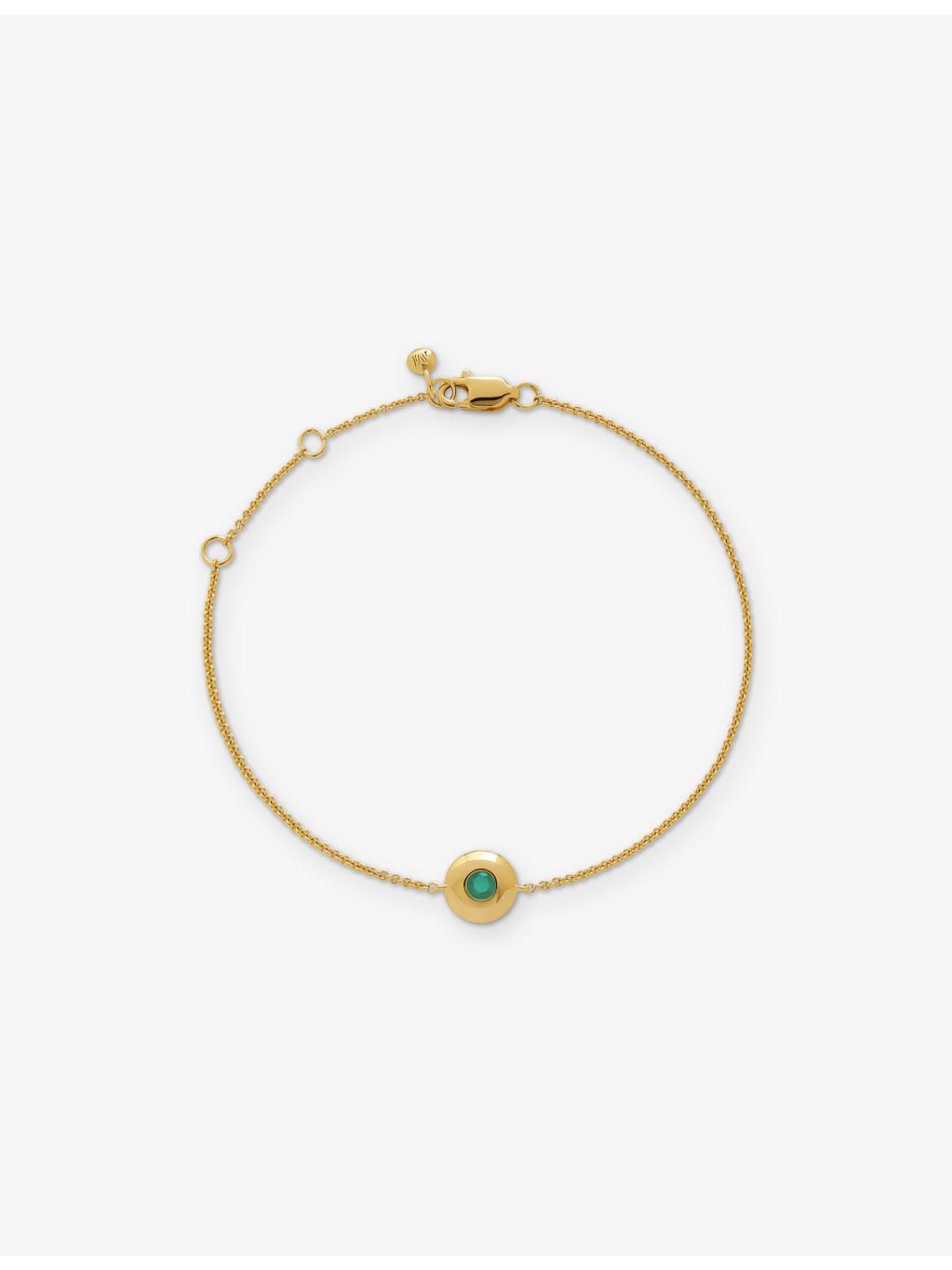 Monica Vinader emerald birthstone bracelet (British brand)