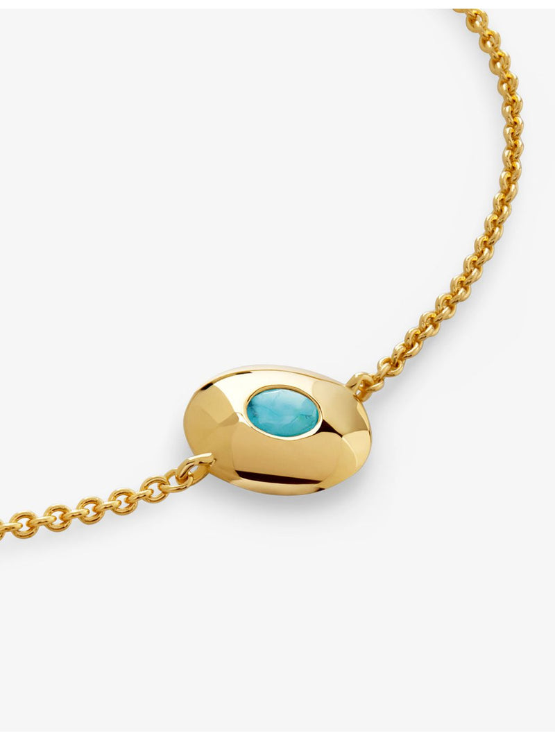 Monica Vinader December birthstone turquoise bracelet, 16.3cm-19.3cm, imported from the UK