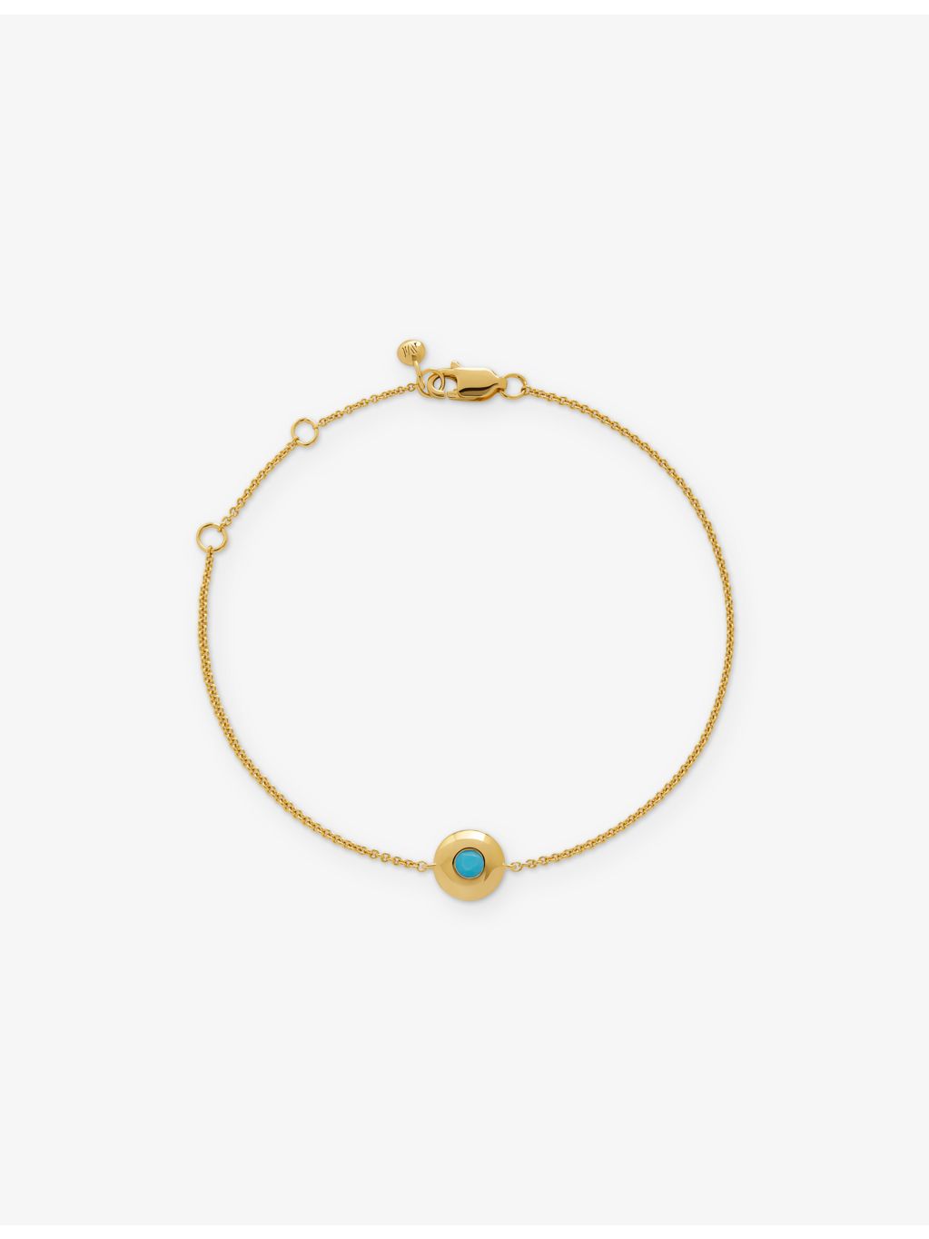 Monica Vinader December birthstone turquoise bracelet, 16.3cm-19.3cm, imported from the UK