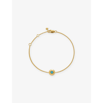 selfridges Monica Vinader December Birthstone 18ct Gold Vermeil-Plated Sterling Silver and Turquoise Bracelet- Buy online at McGrocer