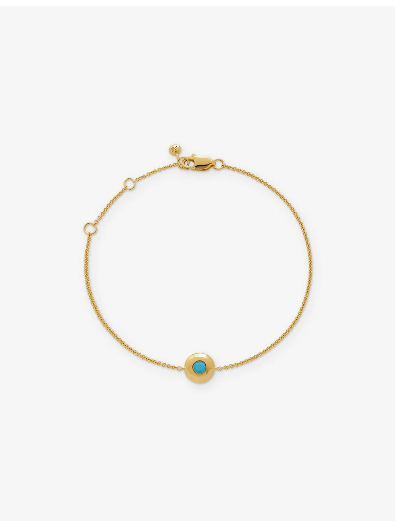 Monica Vinader December birthstone turquoise bracelet, 16.3cm-19.3cm, imported from the UK