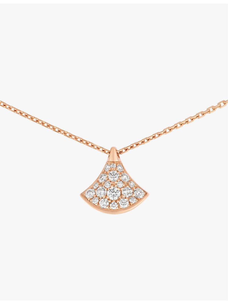 Bvlgari Divas' Dream rose gold diamond necklace 0.47ct (British brand)