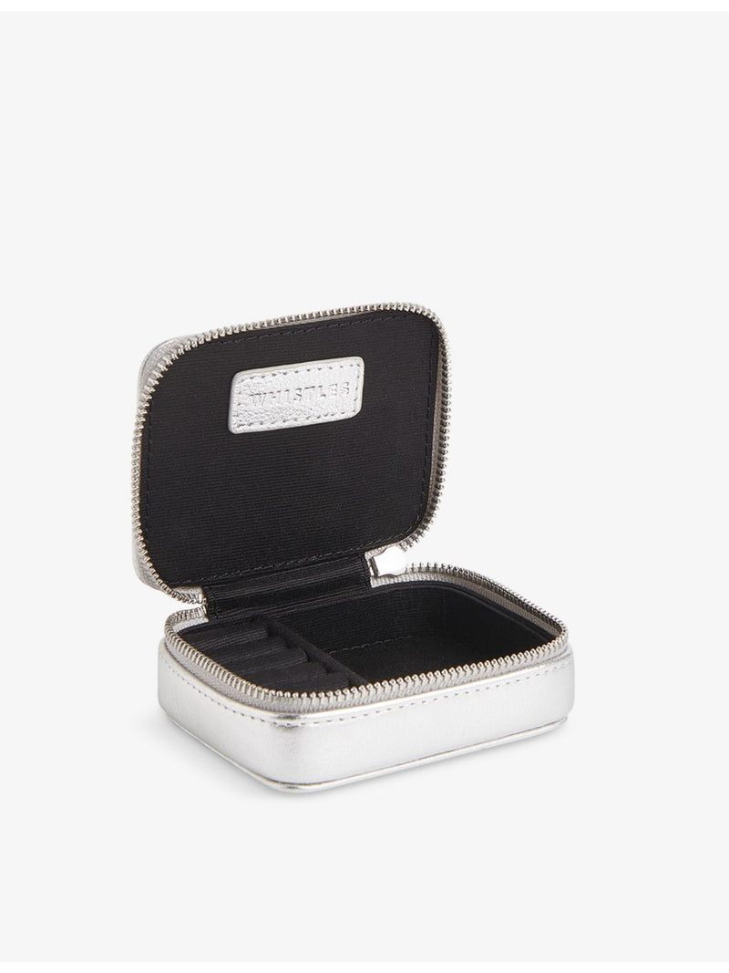 Whistles Lotta Mini metallic-leather jewellery box, compact (British brand)
