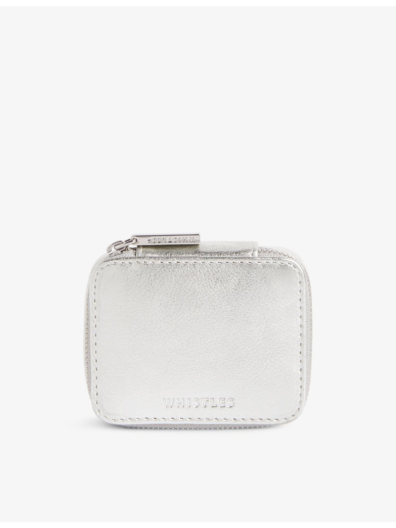 Whistles Lotta Mini metallic-leather jewellery box, compact (British brand)