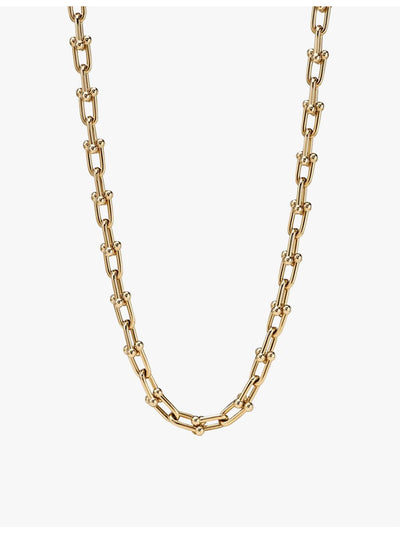 selfridges Tiffany HardWear Medium Link 18ct Yellow-Gold Necklace 45.7cm- Buy online at McGrocer