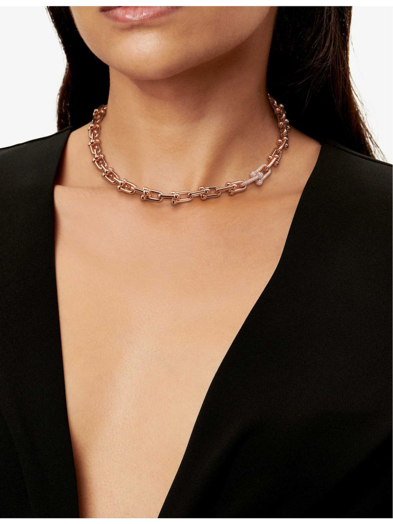 Tiffany HardWear medium link necklace 1.39ct diamonds (British brand)