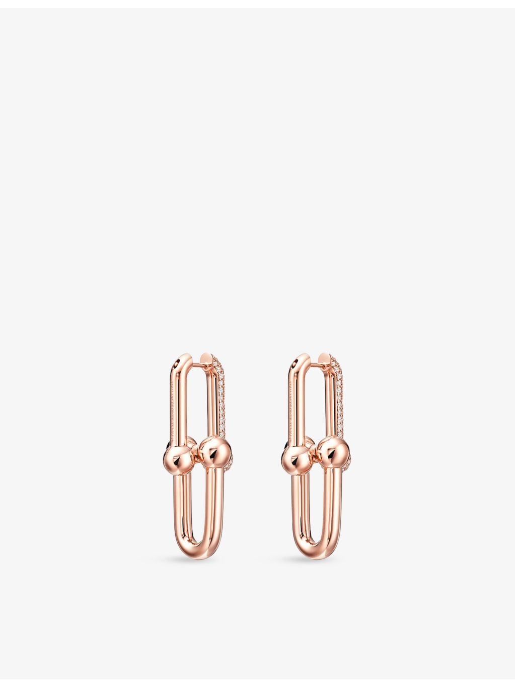 Tiffany & Co rose gold diamond earrings 1.18ct, imported from the UK