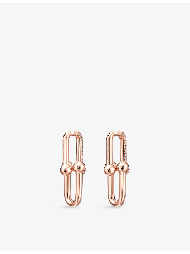 Tiffany & Co rose gold diamond earrings 1.18ct, imported from the UK