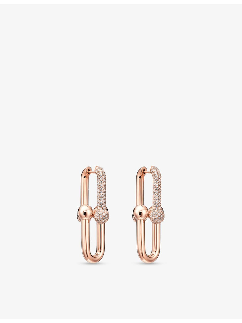 Tiffany & Co rose gold diamond earrings 1.18ct, imported from the UK