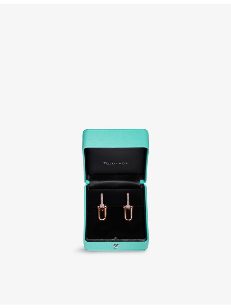 Tiffany & Co rose gold diamond earrings 1.18ct, imported from the UK