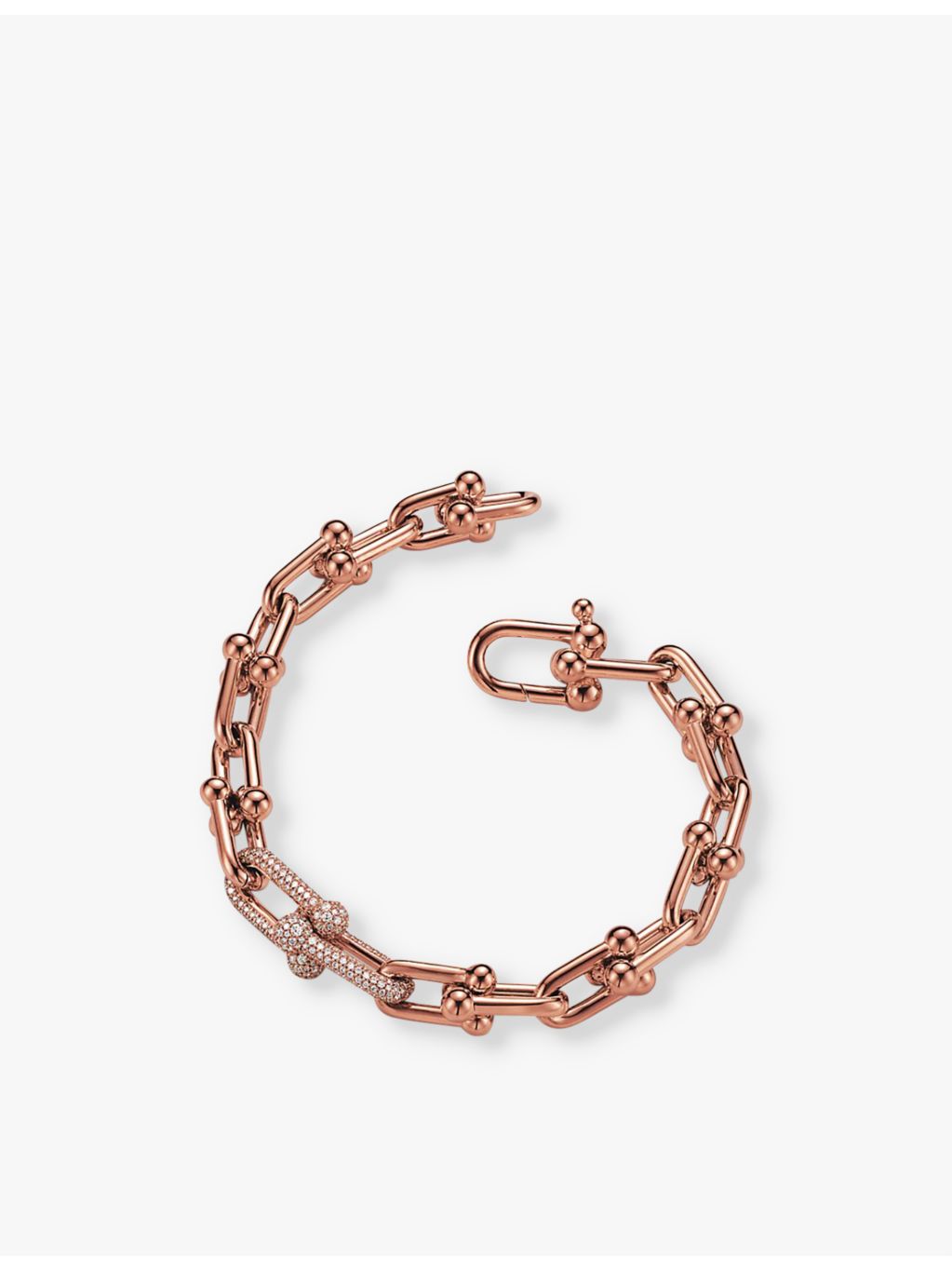 Tiffany & Co. HardWear medium link bracelet rose gold diamond - British product