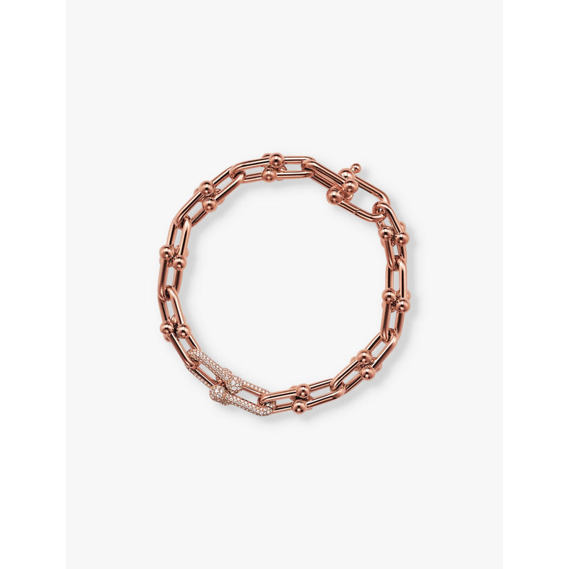 Tiffany HardWear Medium Link 18ct rose-gold and 1.39ct diamond bracelet - S