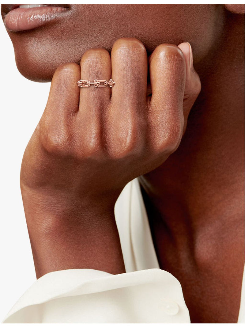 Tiffany HardWear micro link ring 18ct rose gold, UK version