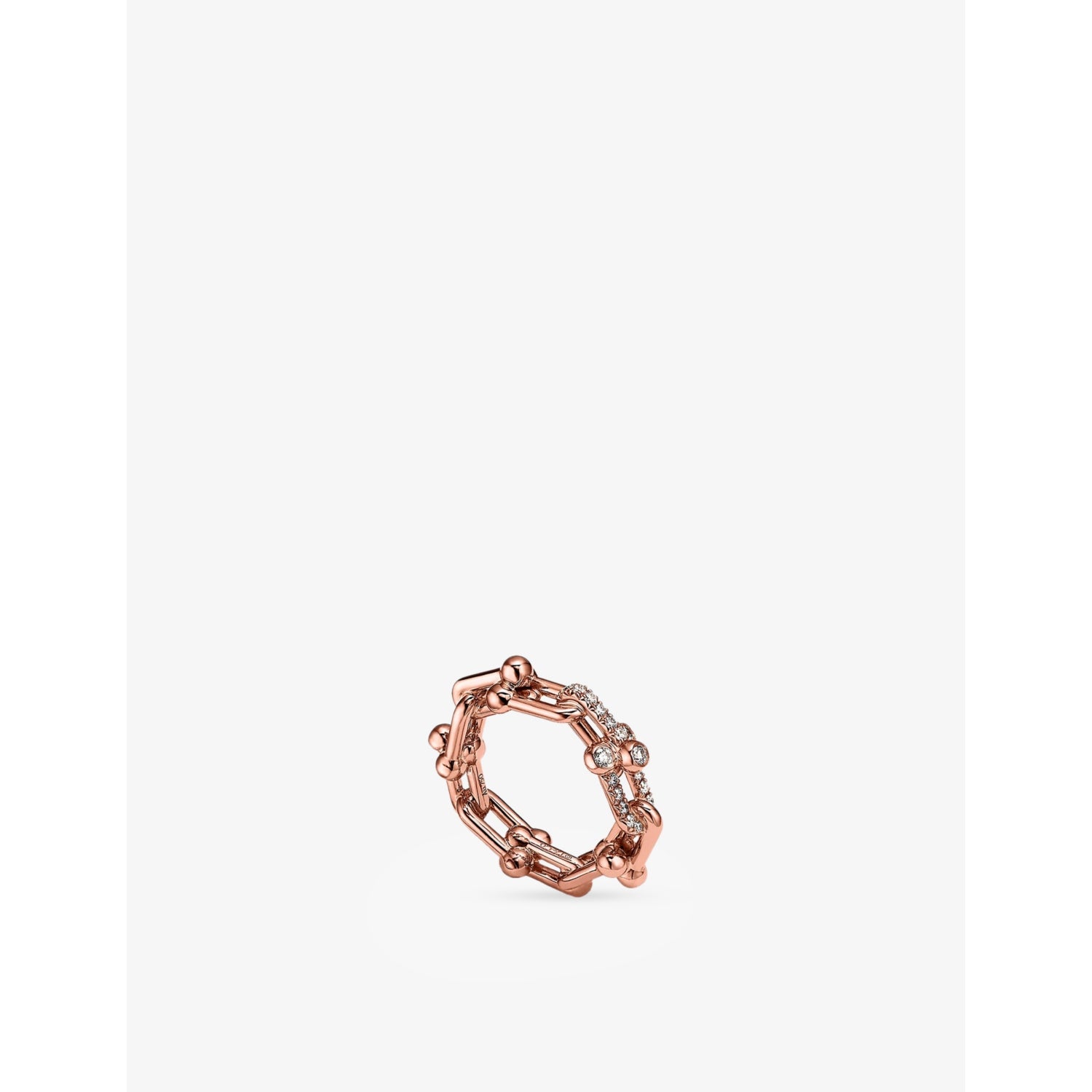 Tiffany & Co Tiffany HardWear Small Link 18ct rose-gold and 0.26ct diamond ring