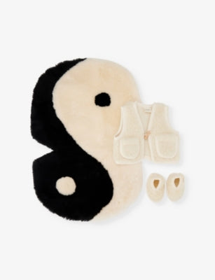 BINIBAMBA Yin Yang Three-Piece Sheepskin Baby Set 0-12 Months