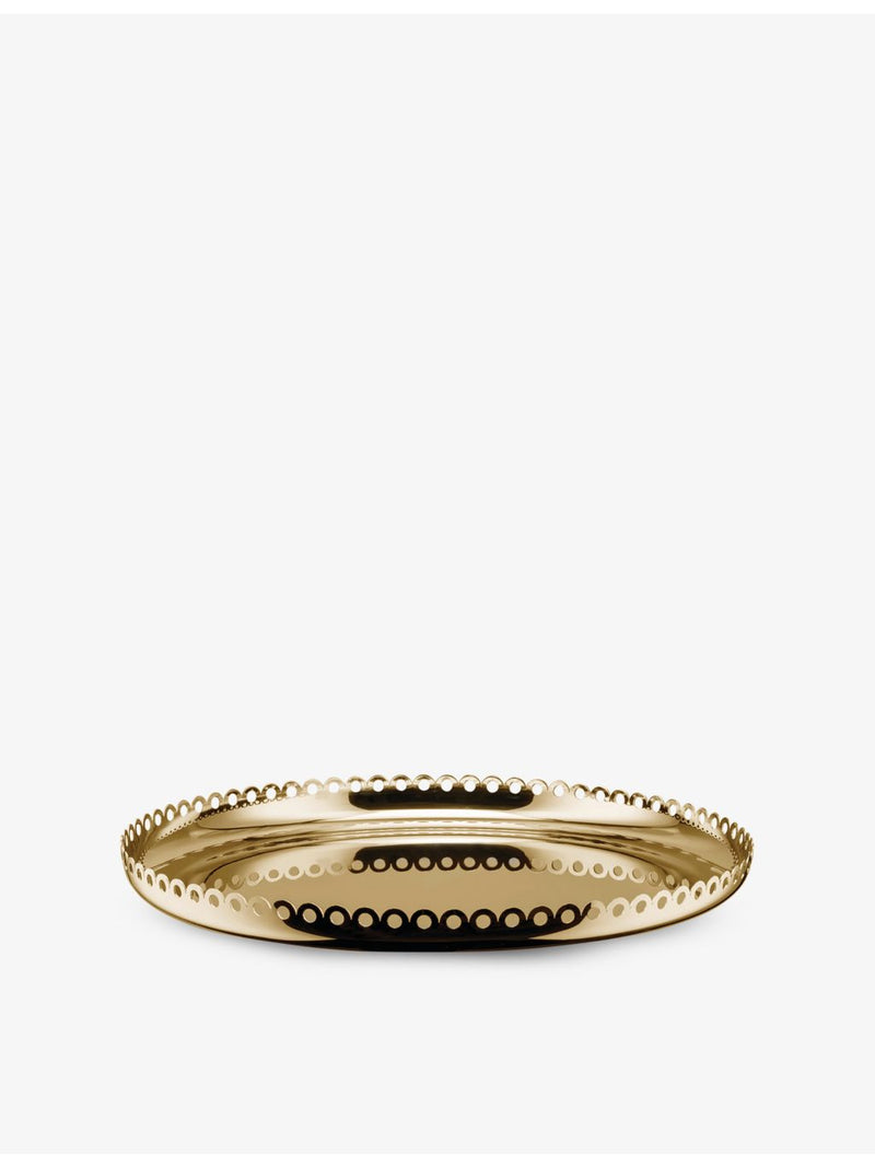 Alessi brass tray round scalloped edging 35cm - British product