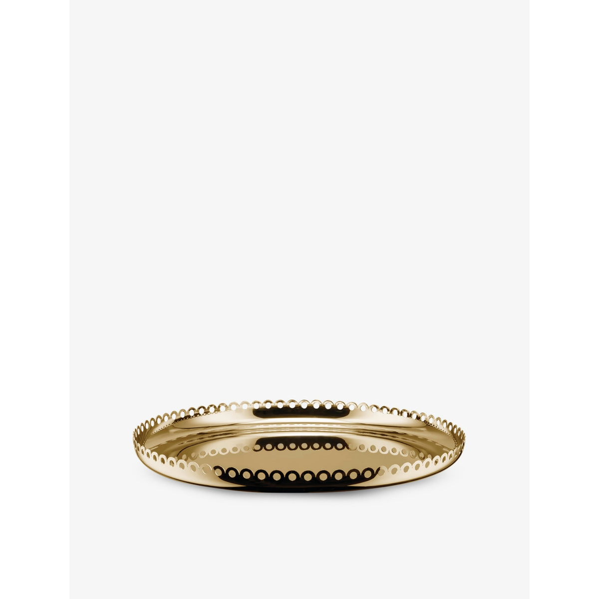 Alessi brass tray round scalloped edging 35cm - British product