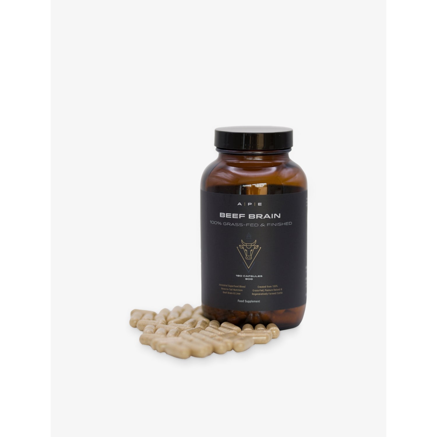 APE Nutrition beef brain 160 capsules 90g, UK version