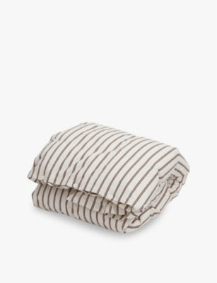 Tekla percale stripe-pattern cotton duvet cover, UK version