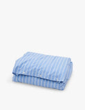 Tekla Percale Stripe-Pattern Cotton Duvet Cover