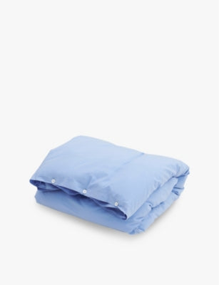 Tekla Percale Stripe-Pattern Cotton Duvet Cover