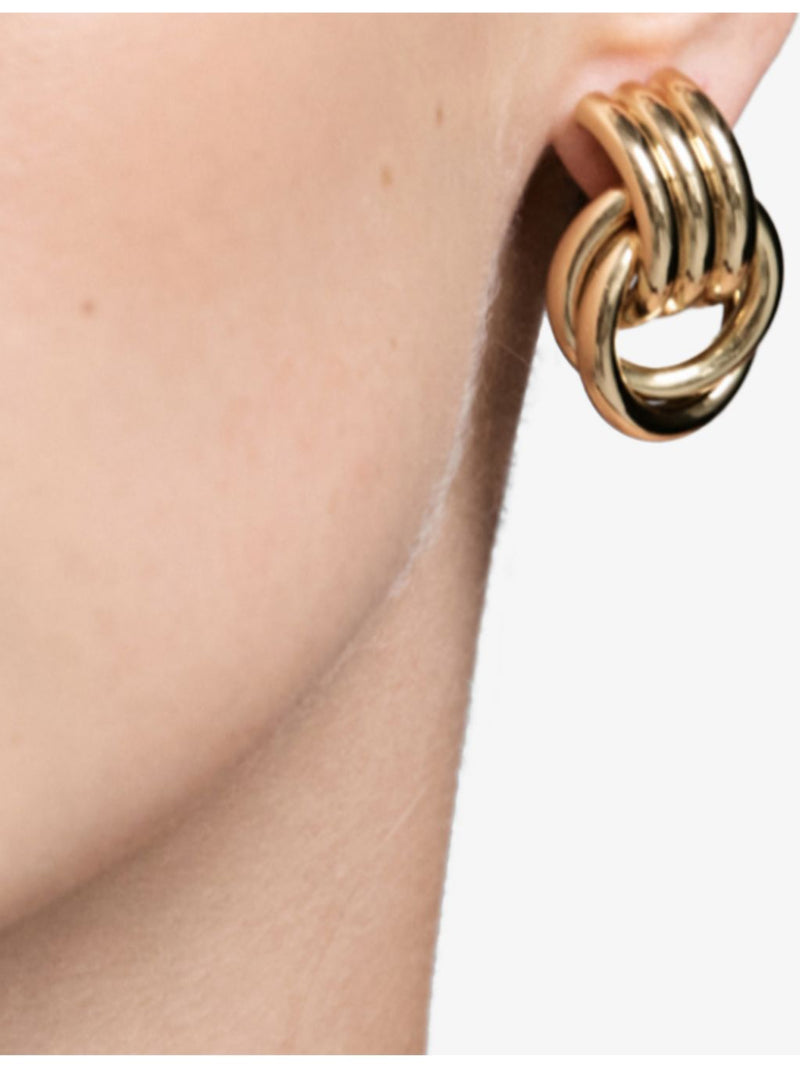 Heaven Mayhem yellow gold-plated knot earrings 3.1cm, UK version