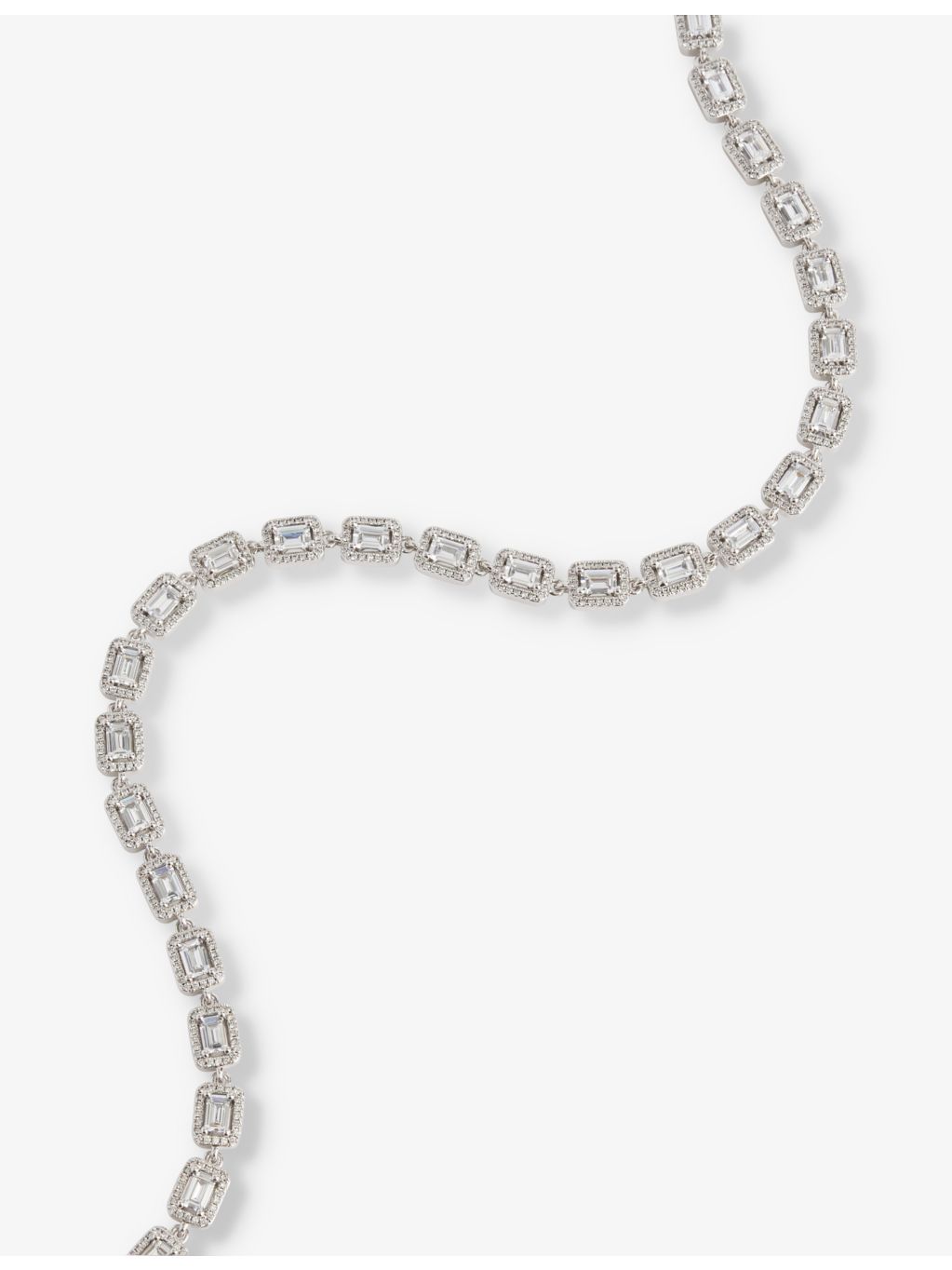 DARKAI tennis necklace baguette-stone 20in, UK version