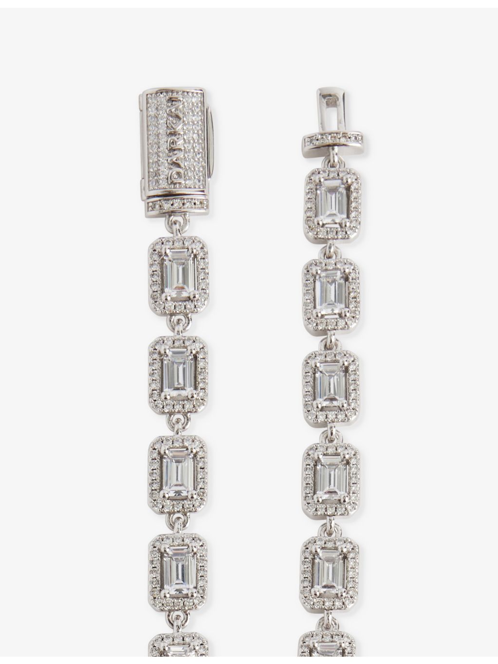 DARKAI tennis necklace baguette-stone 20in, UK version