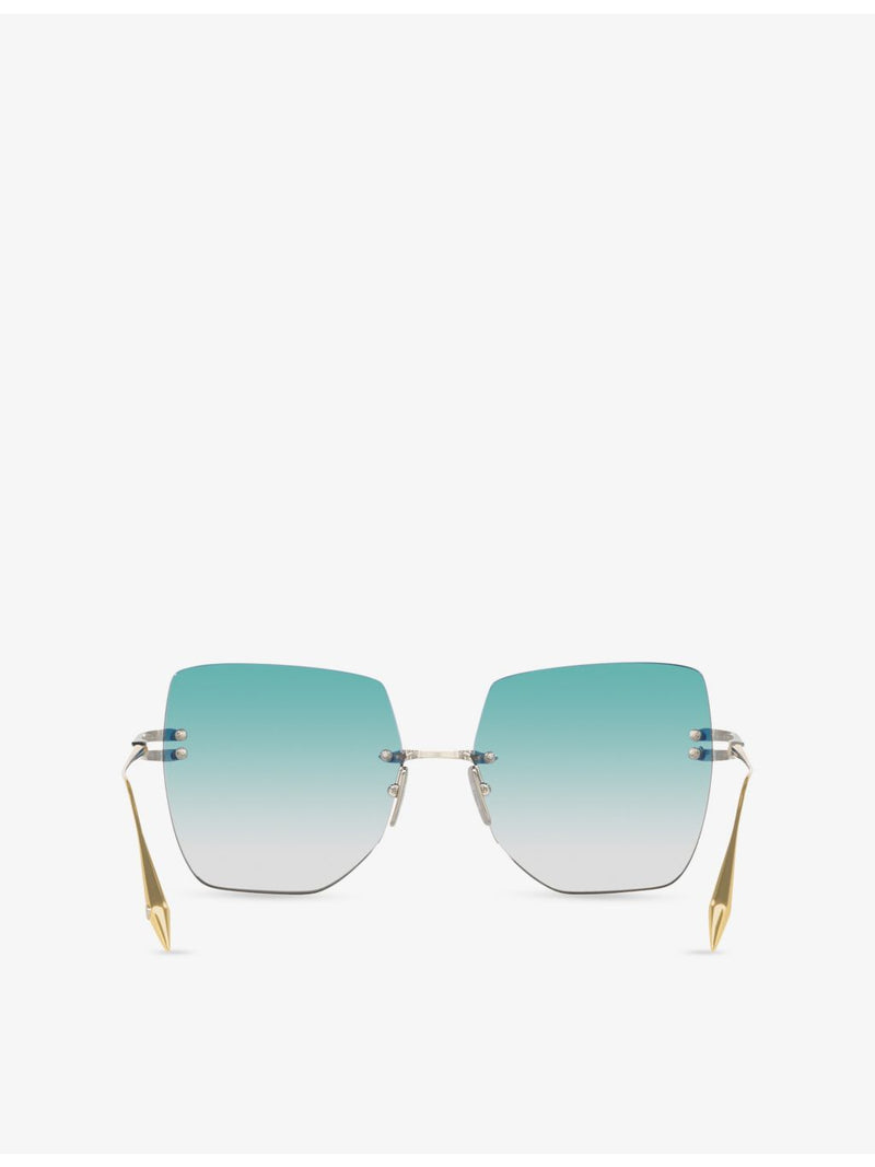 Dita irregular-frame metal sunglasses, imported from the UK
