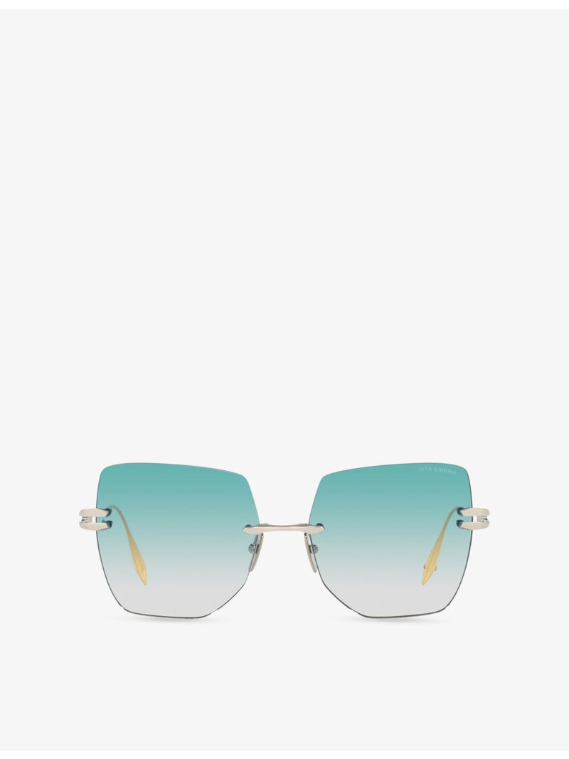 Dita irregular-frame metal sunglasses, imported from the UK