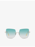 Dita irregular-frame metal sunglasses, imported from the UK